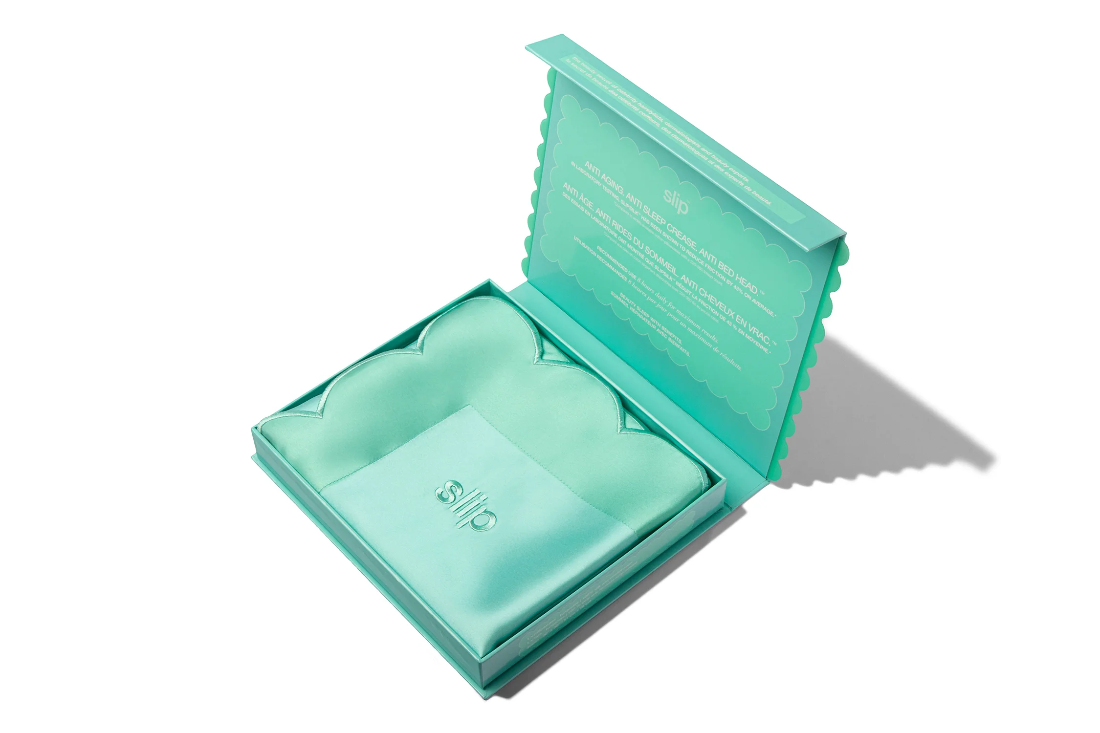 Turquoise Queen Zippered Pillowcase with Scalloped Edge - Image 4